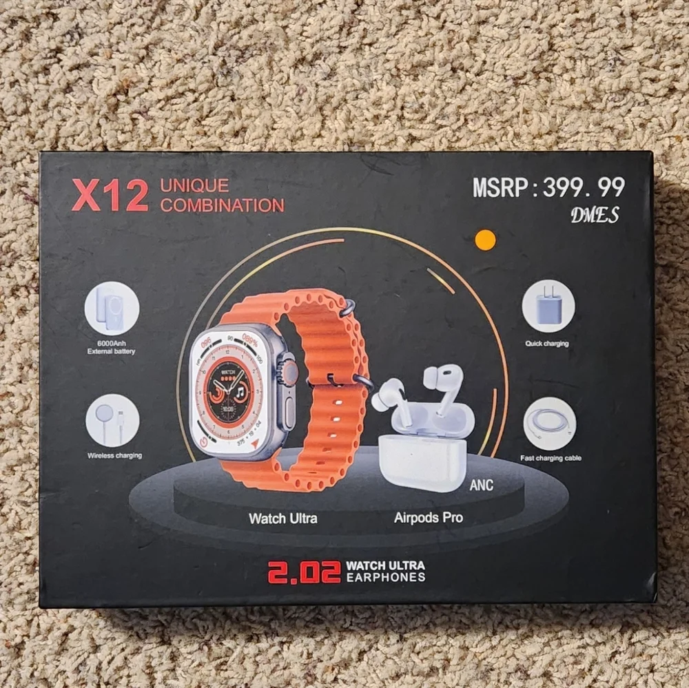 DMES || Smartwatch with Vibrant Orange Band